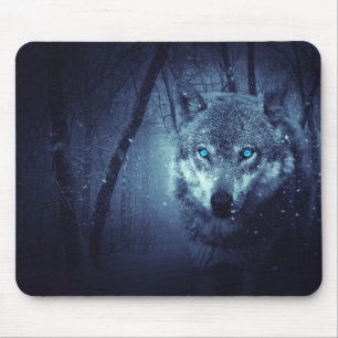 Alfombrilla De Ratón Lobo en la madera