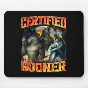 Alfombrilla De Ratón Lobo Gooner Certificado Funny Bootleg Meme Papá