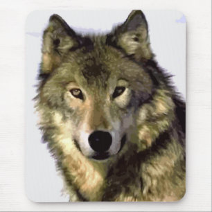 Alfombrilla De Ratón Lobo gris Mousepad