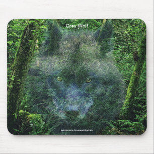 Alfombrilla De Ratón Lobo gris y simpatizante de la vida silvestre