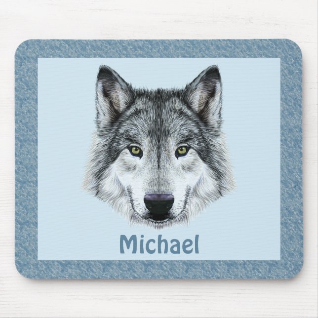 Alfombrilla De Ratón Lobo Mousepad (Frente)