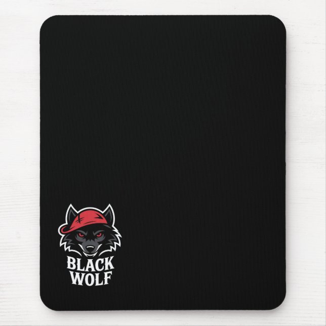 Alfombrilla De Ratón lobo negro (Frente)