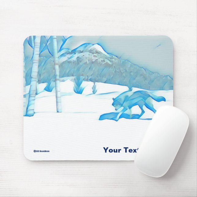 Alfombrilla De Ratón Lobo solitario en WInter (Con ratón)