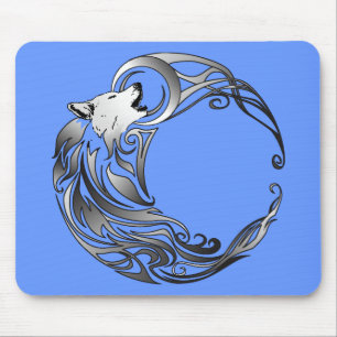 Alfombrilla De Ratón Lobo tribal - sombreado