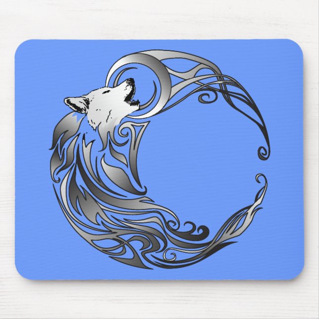 Alfombrilla De Ratón Lobo tribal - Sombreado (Frente)