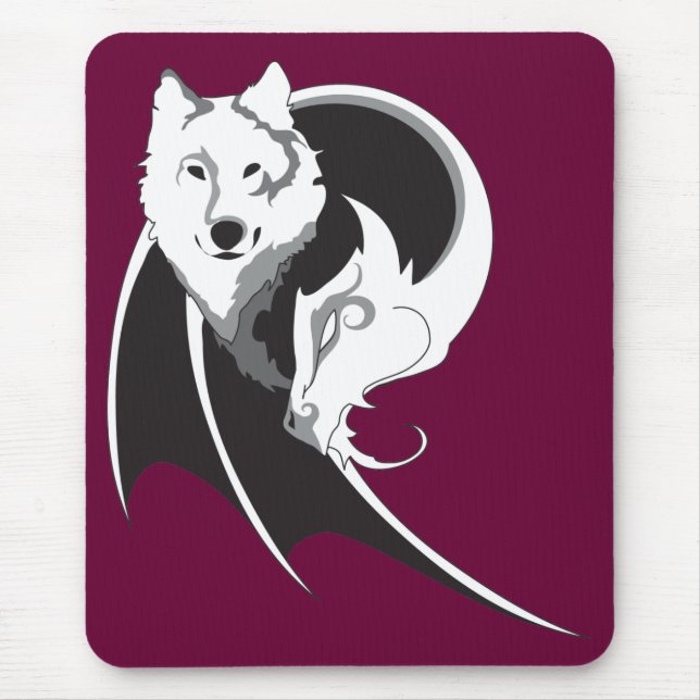 Alfombrilla De Ratón Lobo y dragón Mousepad (Frente)