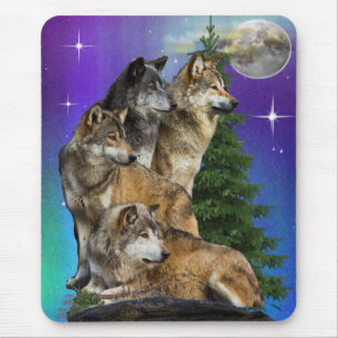 Alfombrilla De Ratón Lobo y Luna