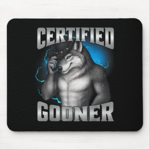 Alfombrilla De Ratón Loco Cringe Sigma Lobo Gooner Certificado