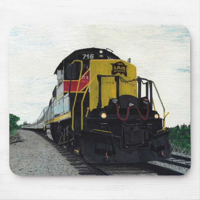 Alfombrilla De Ratón Locomotora de trenes en vías férreas (Frente)