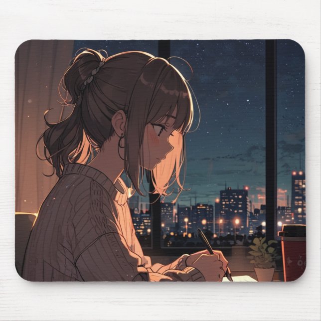 Alfombrilla De Ratón Lofi Chica Mousepad (Frente)
