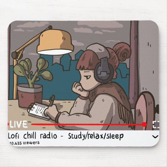 Alfombrilla De Ratón Lofi Hiphop Chill Radio (Frente)