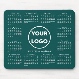 Alfombrilla De Ratón Logo comercial del calendario 2022 simple sobre az