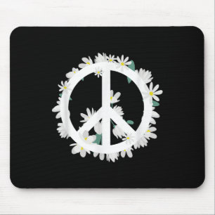Alfombrilla De Ratón Logo de Flores contra la guerra firma de paz