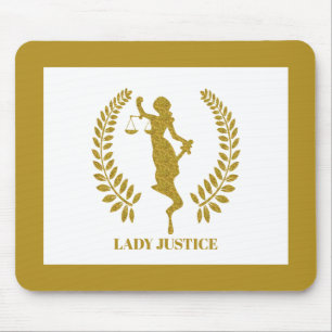 Alfombrilla De Ratón Logo de Gold Lady Justice