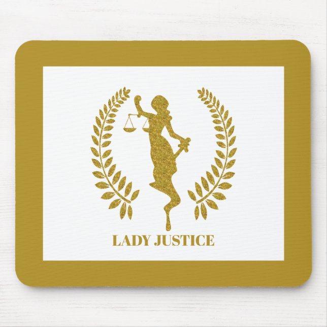 Alfombrilla De Ratón Logo de Gold Lady Justice (Frente)