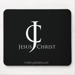 Alfombrilla De Ratón Logo de JC (Jesucristo) gotGod316.com
