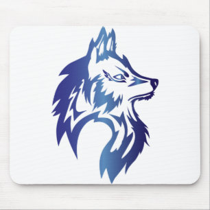 Alfombrilla De Ratón logo de lobo azul para puertos deportivos