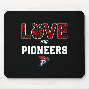 Alfombrilla De Ratón Logo de Patriot Pioneers Ama a mi equipo