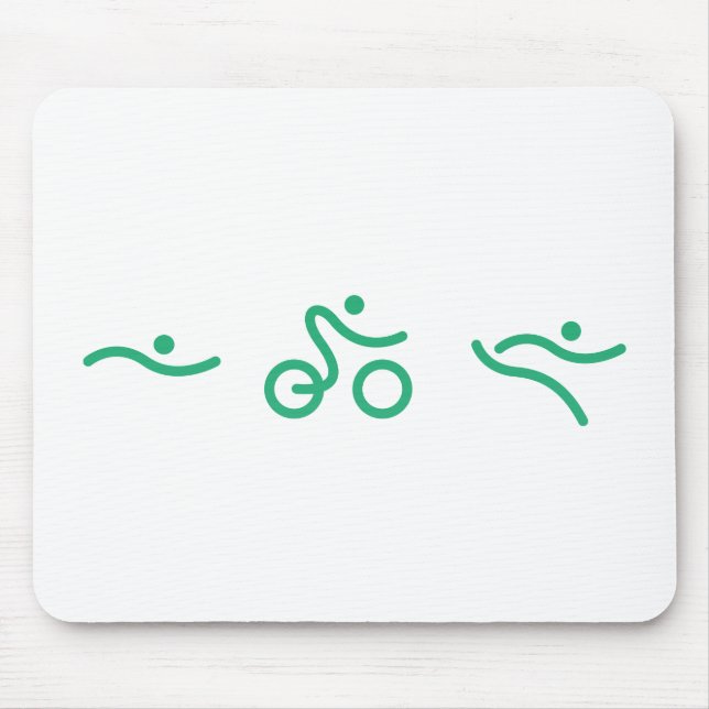 Alfombrilla De Ratón Logo de Triathlon Green (Frente)