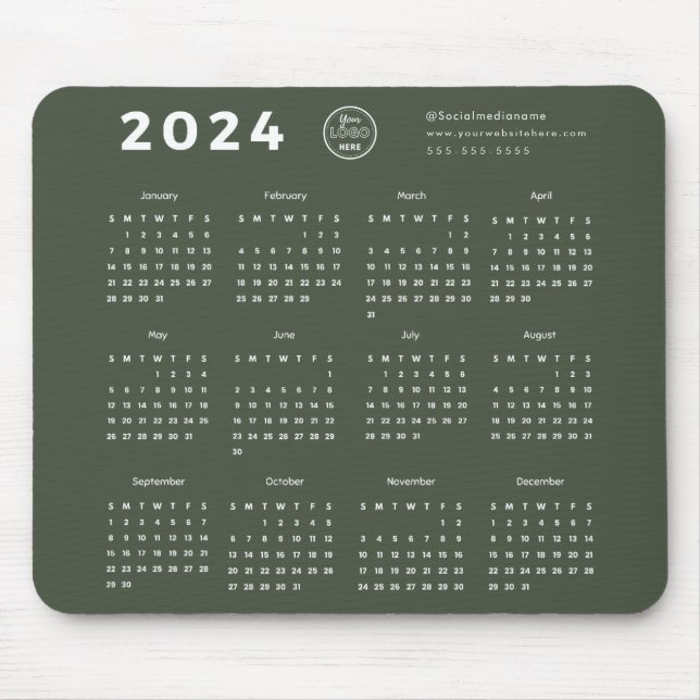 Alfombrilla De Ratón Logo del calendario 2024 de Modern Branding Forest (Frente)