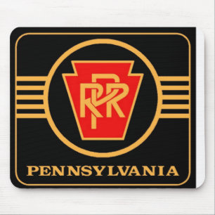 Alfombrilla De Ratón Logo del Ferrocarril de Pensilvania, negro y oro