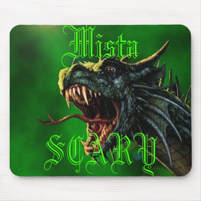 Alfombrilla De Ratón Logotipo ASUSTADIZO Mousepad del dragón verde de (Frente)