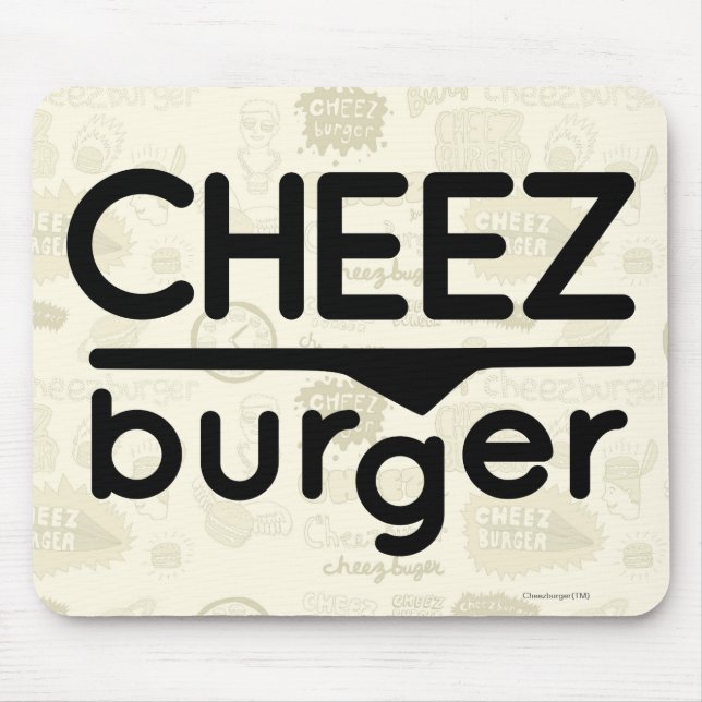 Alfombrilla De Ratón Logotipo de Cheezburger (negro) (Frente)