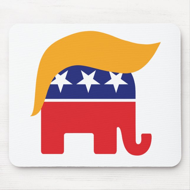 Alfombrilla De Ratón Logotipo de elefante Donald Trump GOP (Frente)