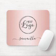 Logotipo de gradiente de oro rosa femenino minimal