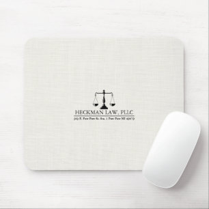 Alfombrilla De Ratón Logotipo de justicia de textura de línea blanca