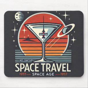 Alfombrilla De Ratón Logotipo de la Era Espacial de Martini Space Trave