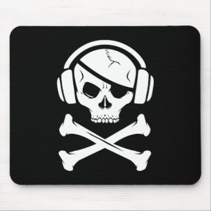 Alfombrilla De Ratón Logotipo de la piratería anti-RIAA del pirata de