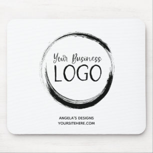 Alfombrilla De Ratón Logotipo de Negocio Negro Promocional