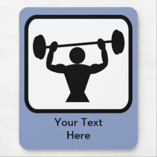 Alfombrilla De Ratón Logotipo de personalizable Bodybuilder / Weightlif