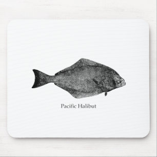 Alfombrilla De Ratón Logotipo del halibut pacífico