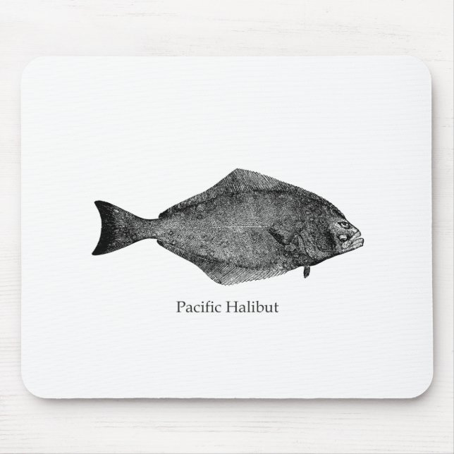 Alfombrilla De Ratón Logotipo del halibut pacífico (Frente)