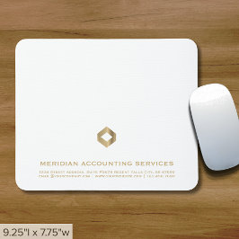 Alfombrilla De Ratón Logotipo elegante y sencillo de oro blanco