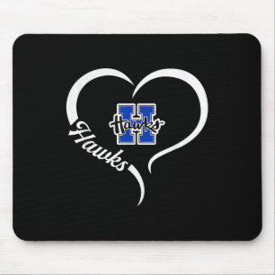 Alfombrilla De Ratón Logotipo Hillsboro Hawks Lema medio corazón Hs