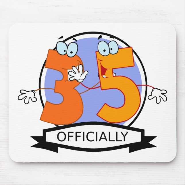Alfombrilla De Ratón Logotipo oficial de cumpleaños 35 (Frente)