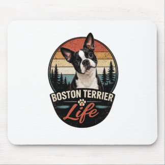 Alfombrilla De Ratón Logotipo oficial de la vida del Boston Terrier