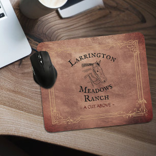Alfombrilla De Ratón Logotipo personalizable de rancho de caballos occi