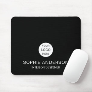 Alfombrilla De Ratón Logotipo personalizado moderno negro empresarial p
