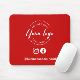 Alfombrilla De Ratón Logotipo personalizado rojo Identificador social d