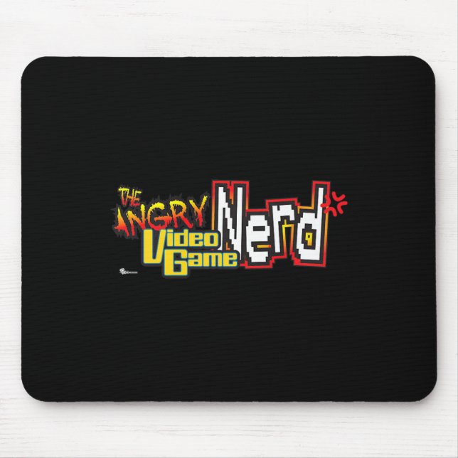 Alfombrilla De Ratón Logotipo Premium para videojuegos enojados Nerd (Frente)