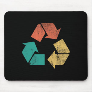 Alfombrilla De Ratón Logotipo Retro Reciclaje Proteger la Naturaleza Dí