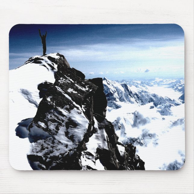 Alfombrilla De Ratón Logro del Montañero Invierno de Nieve (Frente)