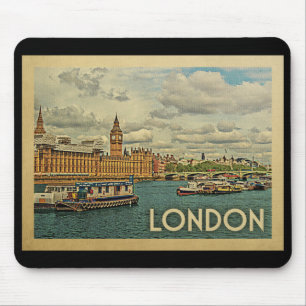 Alfombrilla De Ratón London England Vintage Travel