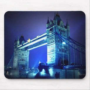 Alfombrilla De Ratón London Tower Bridge y Blue Night