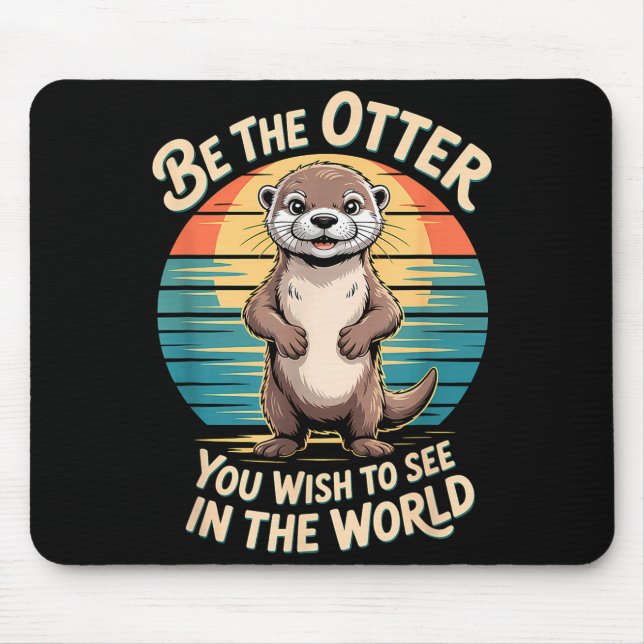 Alfombrilla De Ratón Londra Inspiradora Nutria Positividad Motivacional (Frente)