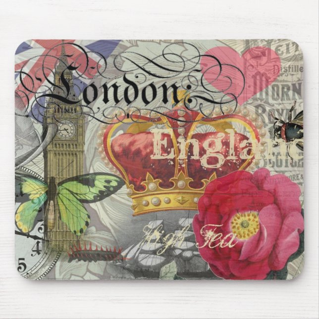 Alfombrilla De Ratón Londres Inglaterra Viaje Viaje Arte Viejo Europa (Frente)